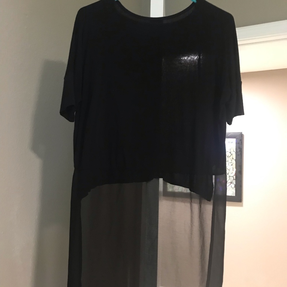 High low sheer black  blouse